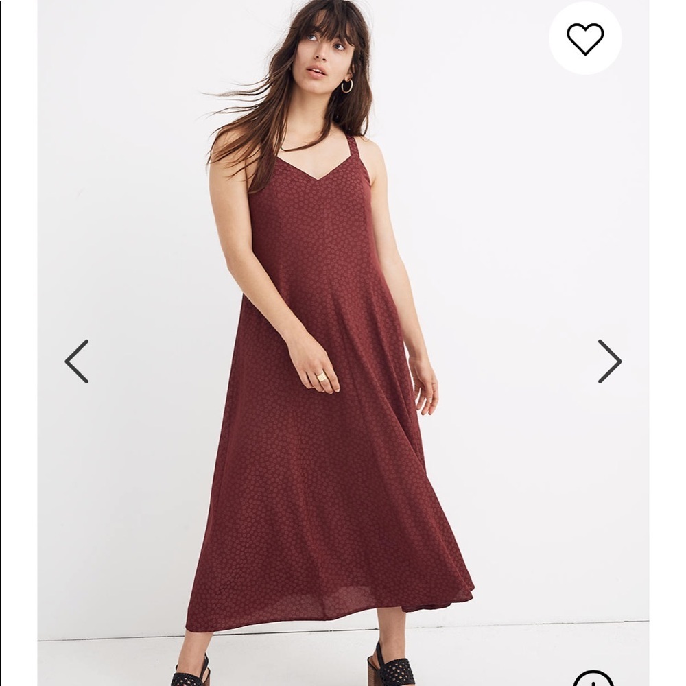 NEW • Madewell • Camo Maxi Dress Dusty Burgundy